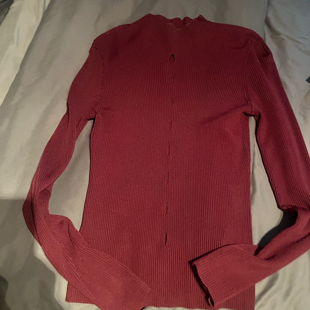 INTERMIX Burgundy Ribbed sweater - Picture 5 of 6